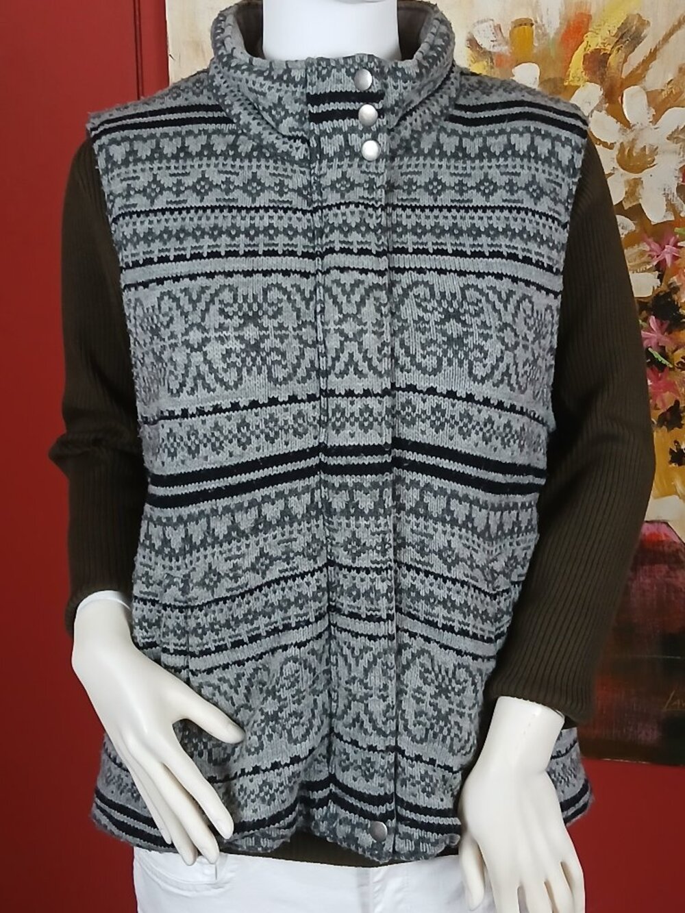 Coldwater Creek full-zip sweater vest in a size Large (14-16)